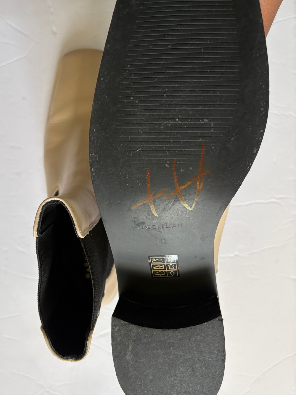 Maguire Morella Heeled Chelsea Boots Beige Black Sz 41 Handmade In Spain 10.5/11 - Picture 11 of 12